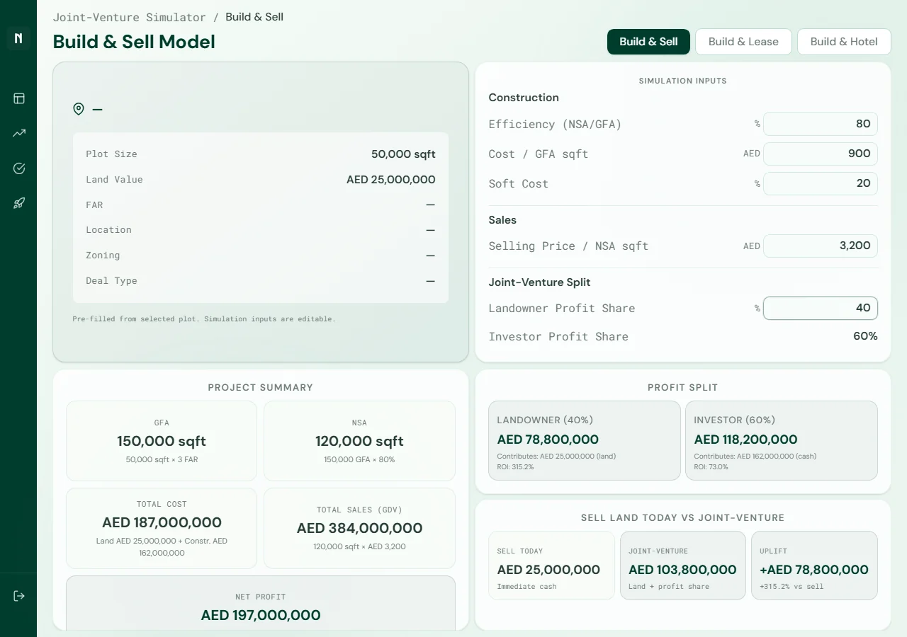 JV cap-stack scenario simulator